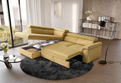 LeComfort Divano Angolare Letto a sinistro 5 posti Alessandris Giallo