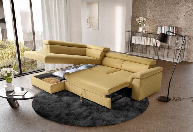 LeComfort Divano Angolare Letto a sinistro 5 posti Alessandris Giallo