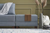 Asir Divano Angolare Letto a sinistro 5 posti in tessuto Fly Blu
