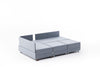Asir Divano Angolare Letto a sinistro 5 posti in tessuto Fly Blu