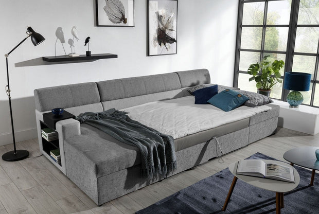 Eltap Divano Angolare Letto a sinistro 5 posti, in tessuto Marcus Grigio