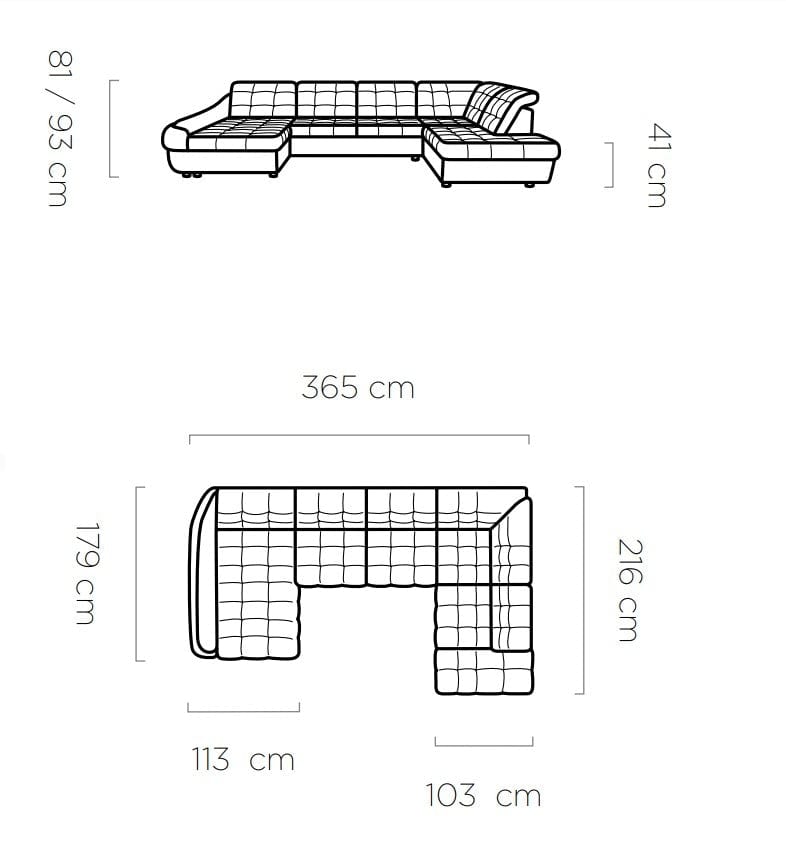 Wersal Divano Angolare Letto a sinistro 5 posti Infamy XL R1 Verde
