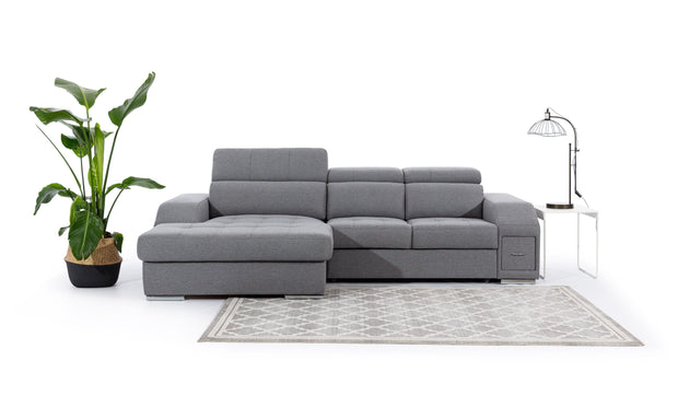 Divano Angolare Letto a sinistro 5 posti Tulonis Grigio (1)