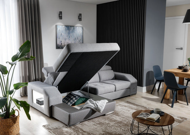 Divano Angolare Letto a sinistro 5 posti Tulonis Grigio (2)