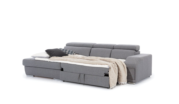 Divano Angolare Letto a sinistro 5 posti Tulonis Grigio (4)