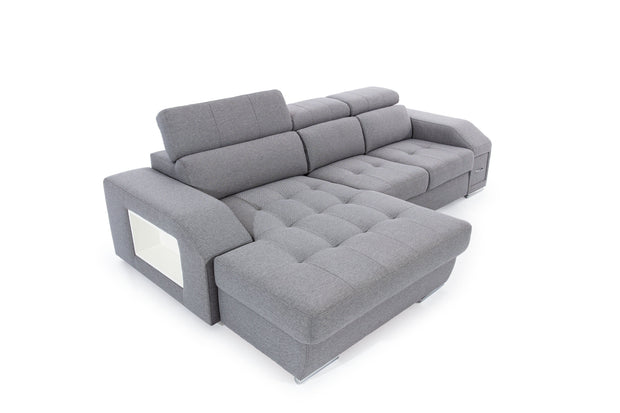 Divano Angolare Letto a sinistro 5 posti Tulonis Grigio (6)