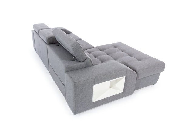 Divano Angolare Letto a sinistro 5 posti Tulonis Grigio (7)