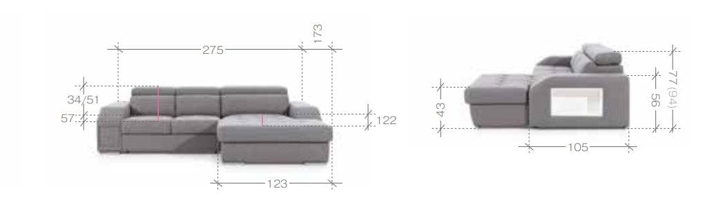 Divano Angolare Letto a sinistro 5 posti Tulonis Grigio (12)