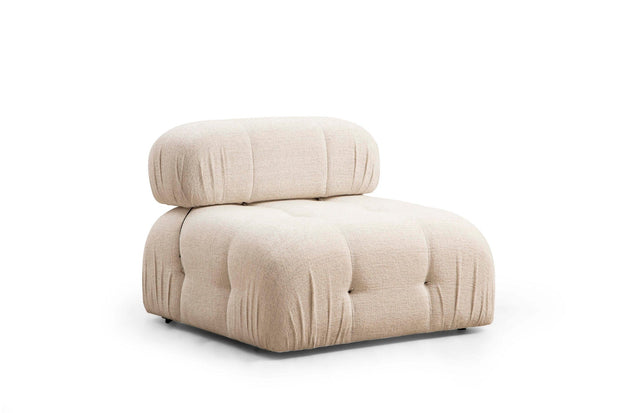 Asir Divano Angolare Modulare 3 posti in tessuto Bubble Crema