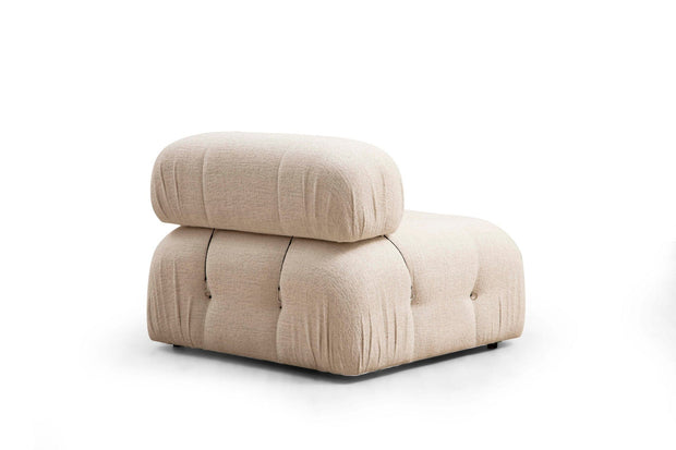 Asir Divano Angolare Modulare 3 posti in tessuto Bubble Crema