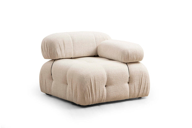 Asir Divano Angolare Modulare 3 posti in tessuto Bubble Crema