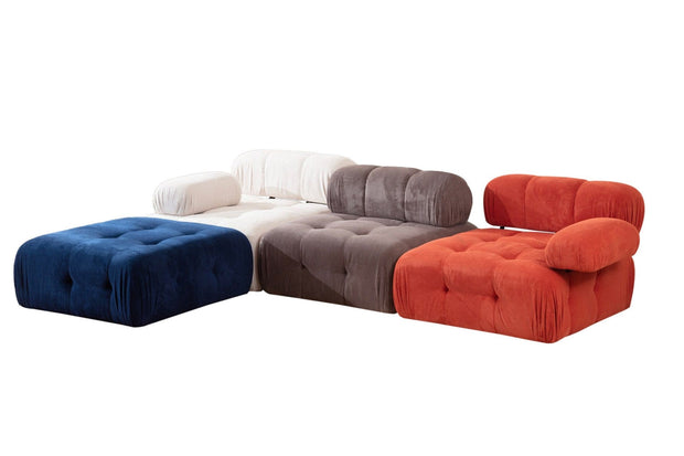 Asir Divano Angolare Modulare 3 posti in tessuto Doblo 3 Multicolore