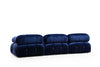 Asir Divano Angolare Modulare 3 posti in velluto Bubble Blu