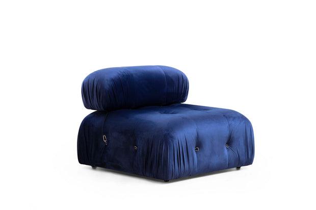 Asir Divano Angolare Modulare 3 posti in velluto Bubble Blu