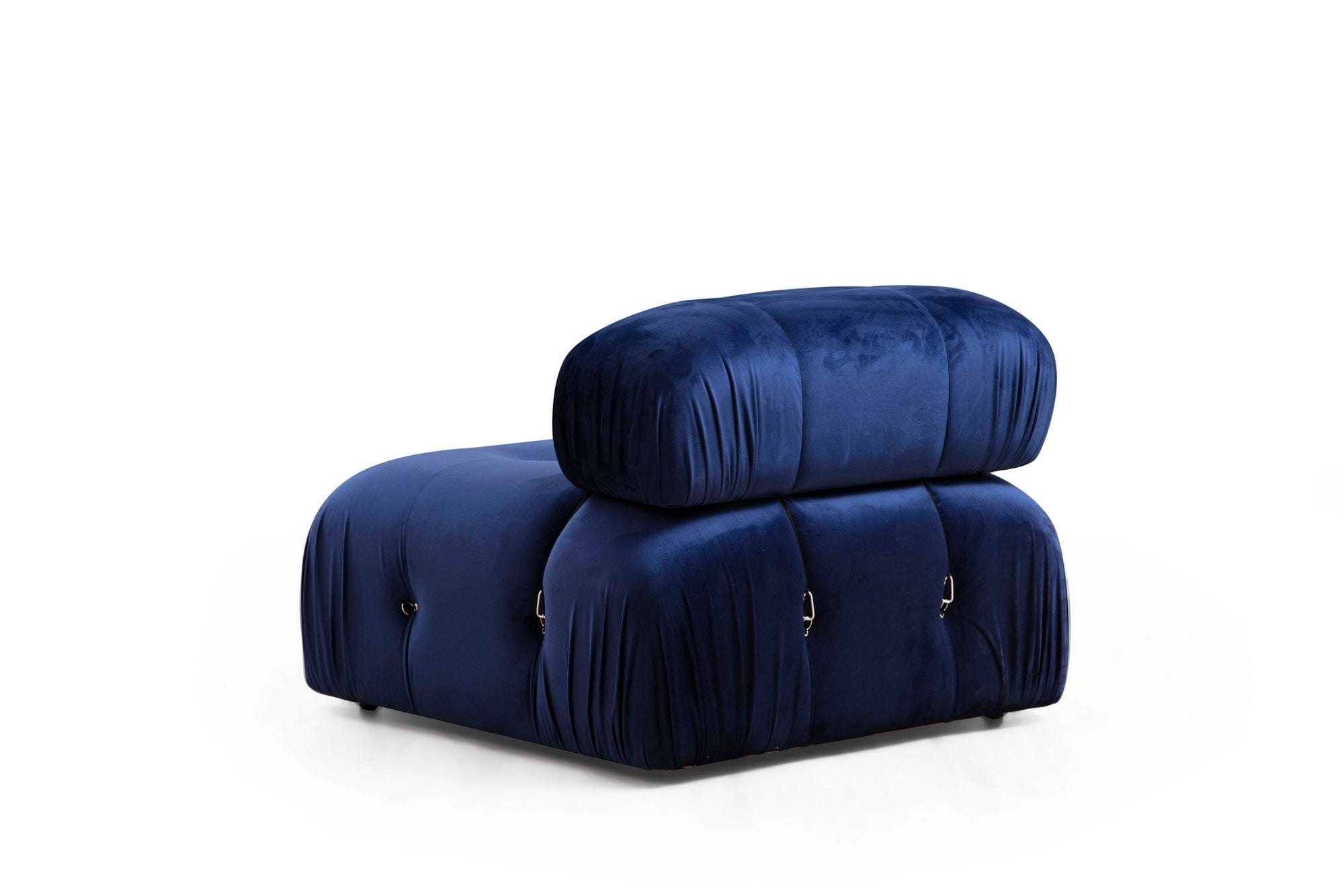Asir Divano Angolare Modulare 3 posti in velluto Bubble Blu