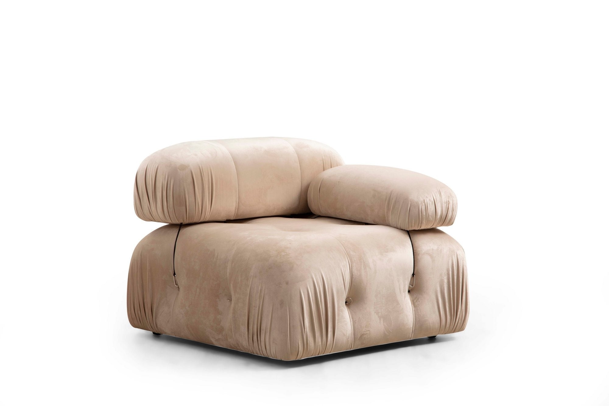 Asir Divano Angolare Modulare 3 posti in velluto Bubble II Crema