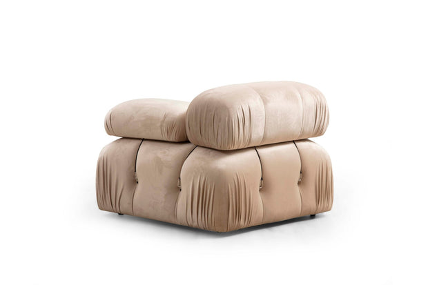 Asir Divano Angolare Modulare 3 posti in velluto Bubble II Crema