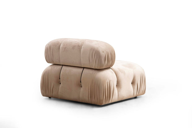 Asir Divano Angolare Modulare 3 posti in velluto Bubble II Crema