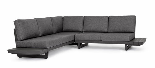 Bizzotto Divano Angolare Modulare da giardino Infinity Antracite