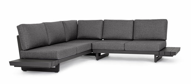 Bizzotto Divano Angolare Modulare da giardino Infinity Antracite