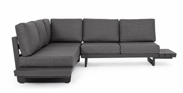 Bizzotto Divano Angolare Modulare da giardino Infinity Antracite