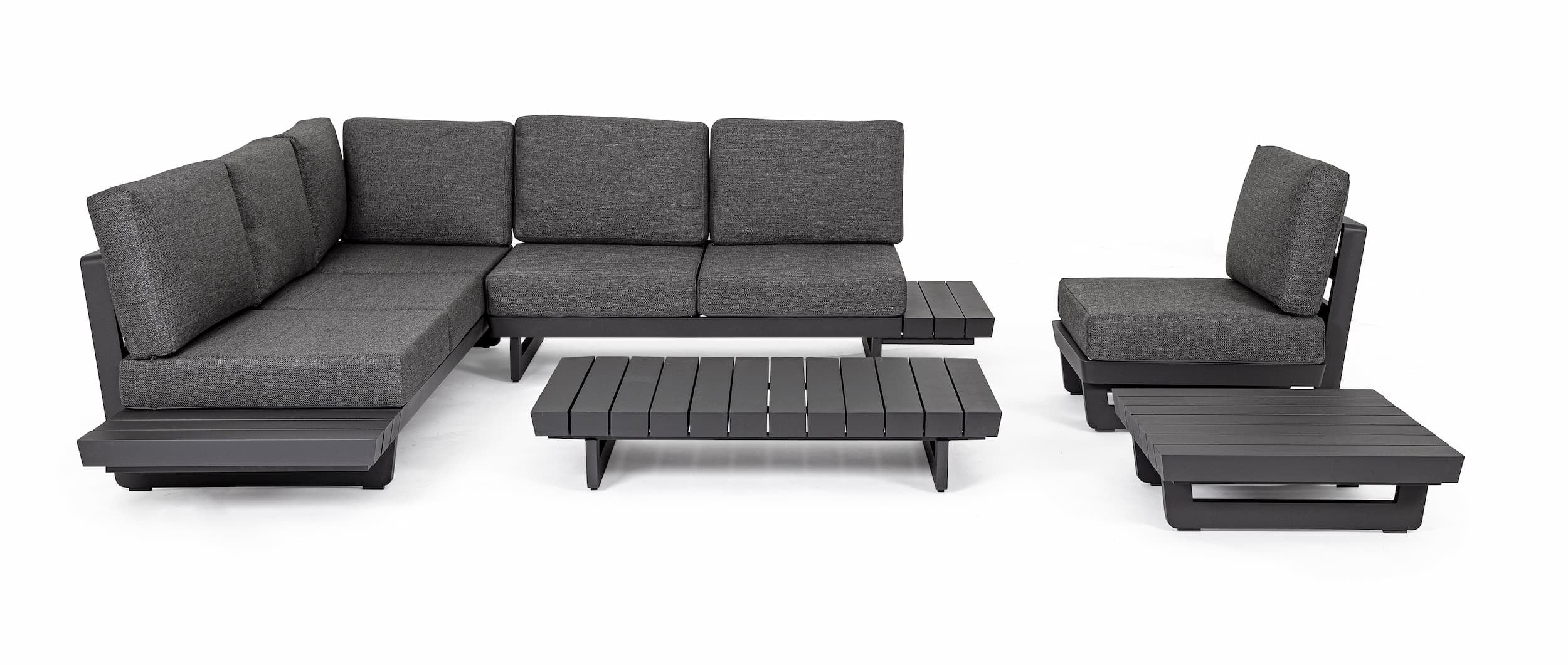 Bizzotto Divano Angolare Modulare da giardino Infinity Antracite