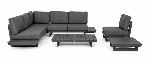 Bizzotto Divano Angolare Modulare da giardino Infinity Antracite
