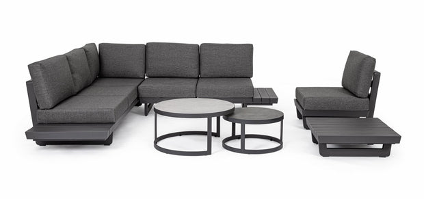 Bizzotto Divano Angolare Modulare da giardino Infinity Antracite