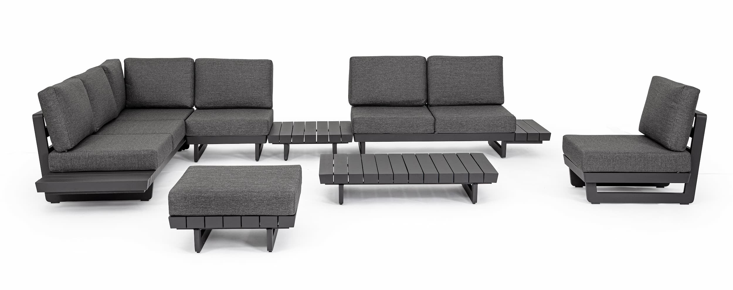 Bizzotto Divano Angolare Modulare da giardino Infinity Antracite