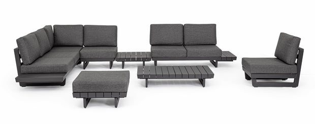Bizzotto Divano Angolare Modulare da giardino Infinity Antracite