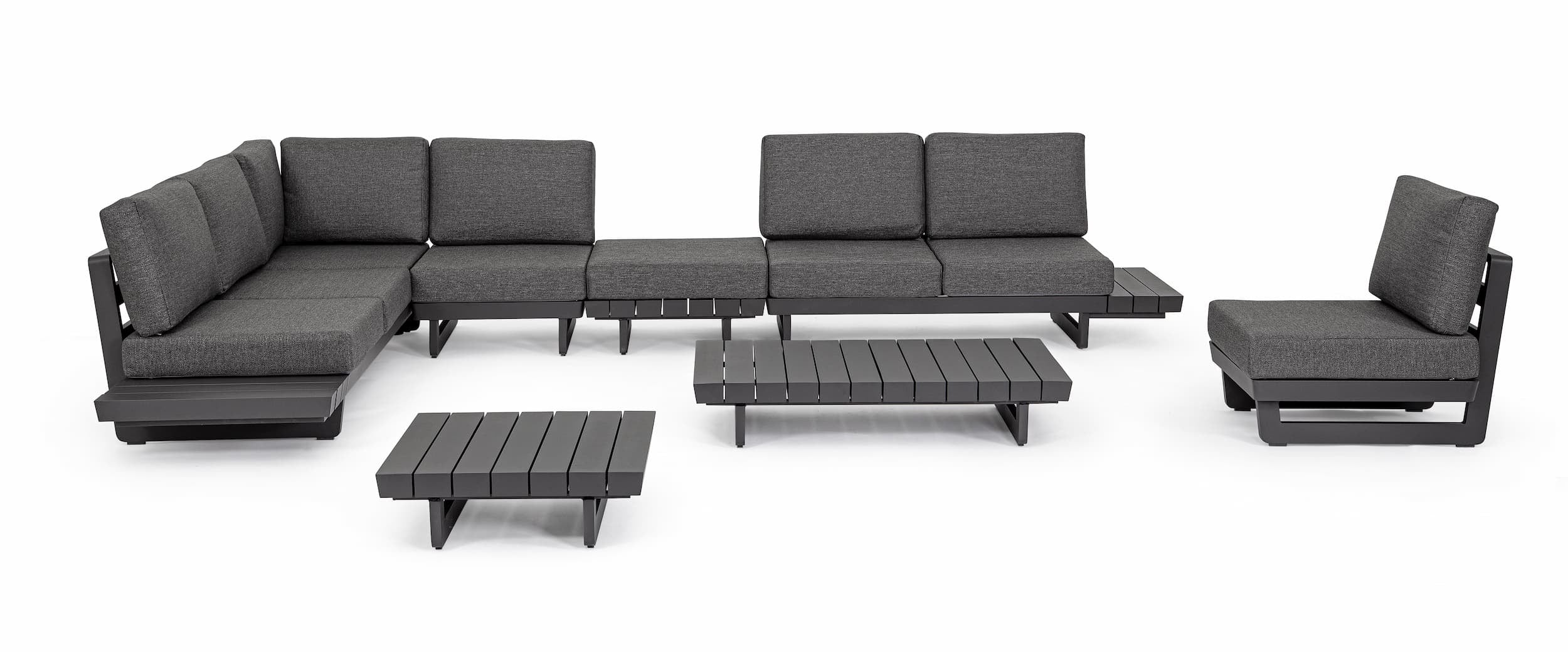 Bizzotto Divano Angolare Modulare da giardino Infinity Antracite