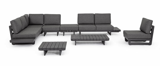 Bizzotto Divano Angolare Modulare da giardino Infinity Antracite