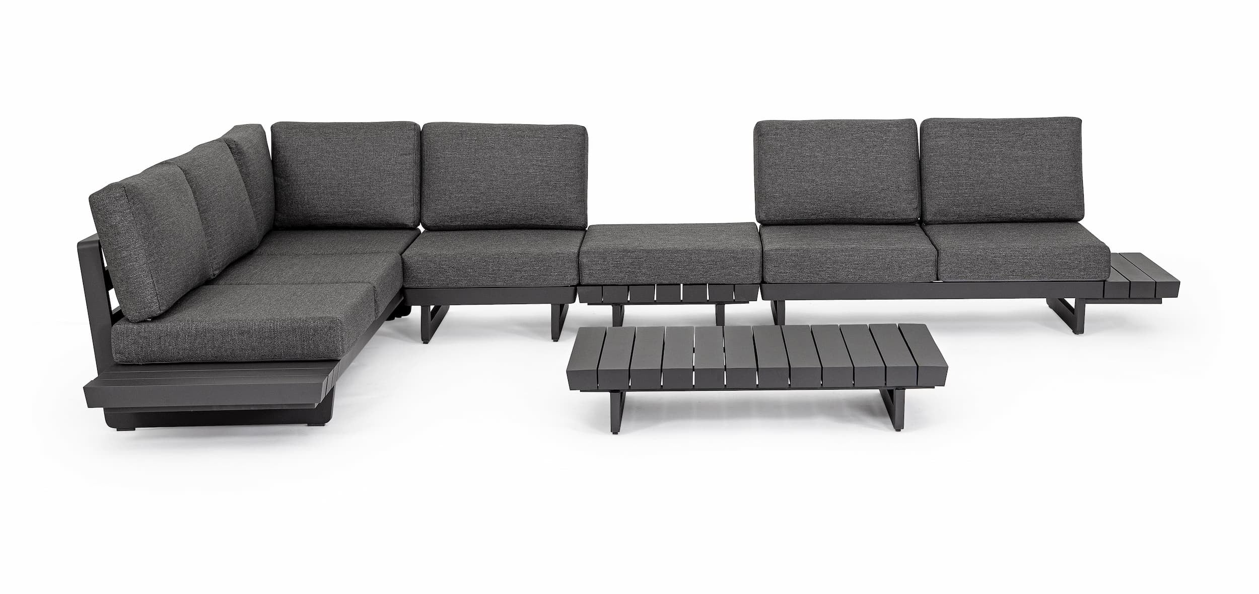 Bizzotto Divano Angolare Modulare da giardino Infinity Antracite