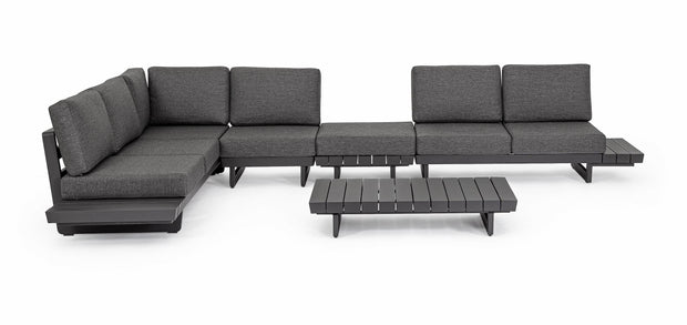 Bizzotto Divano Angolare Modulare da giardino Infinity Antracite