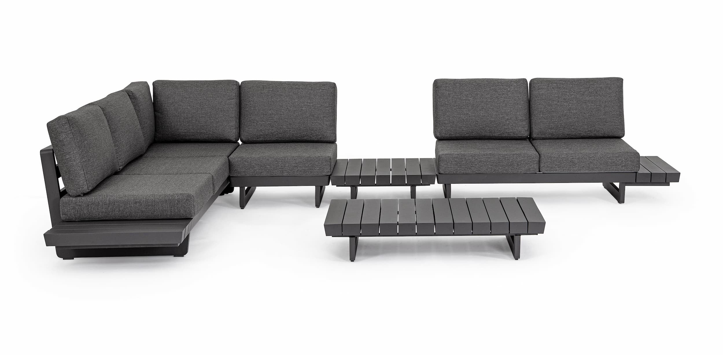 Bizzotto Divano Angolare Modulare da giardino Infinity Antracite