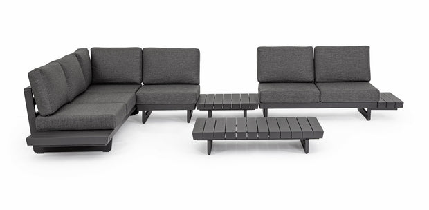 Bizzotto Divano Angolare Modulare da giardino Infinity Antracite