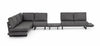 Bizzotto Divano Angolare Modulare da giardino Infinity Antracite