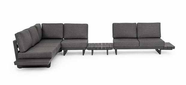 Bizzotto Divano Angolare Modulare da giardino Infinity Antracite