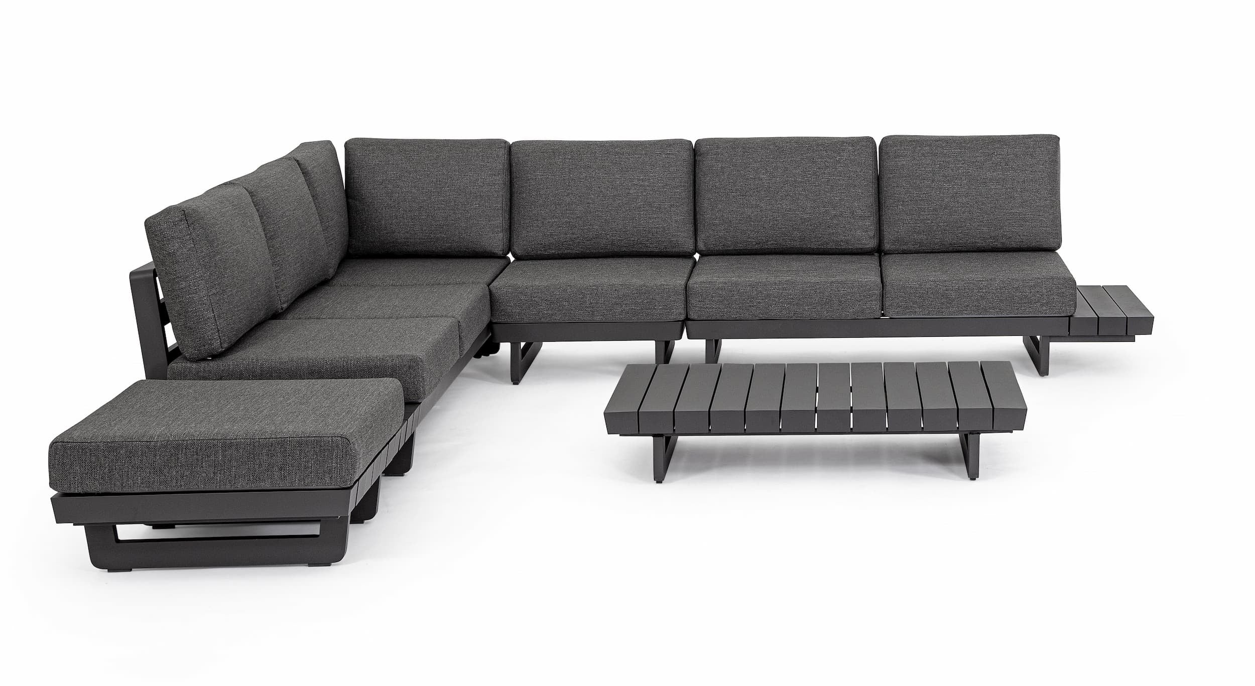 Bizzotto Divano Angolare Modulare da giardino Infinity Antracite