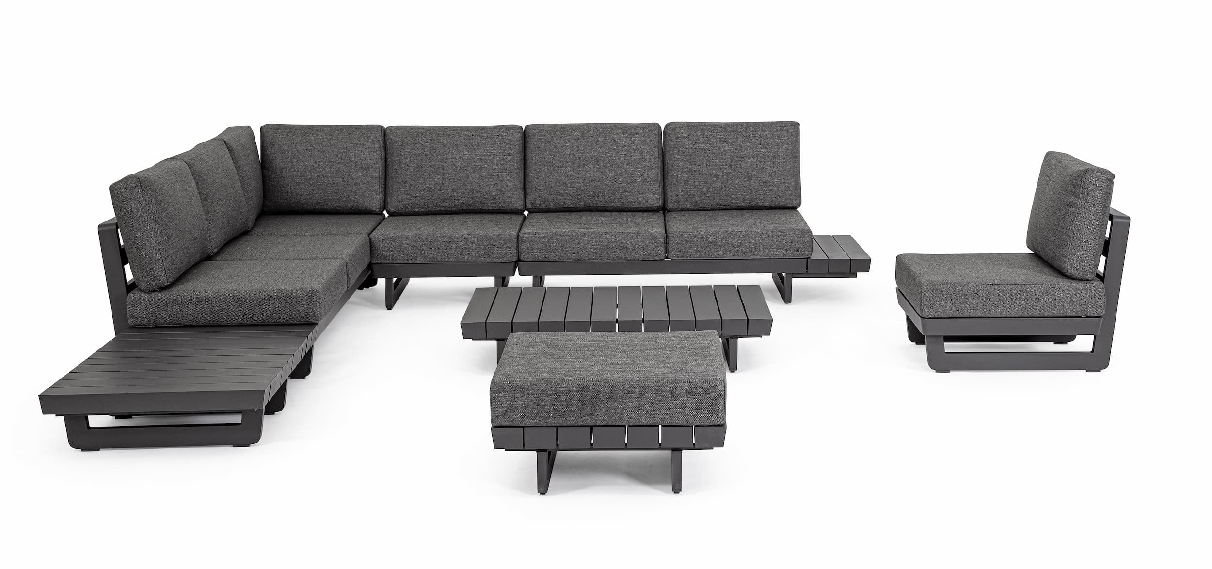 Bizzotto Divano Angolare Modulare da giardino Infinity Antracite