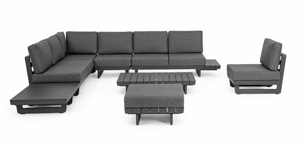 Bizzotto Divano Angolare Modulare da giardino Infinity Antracite