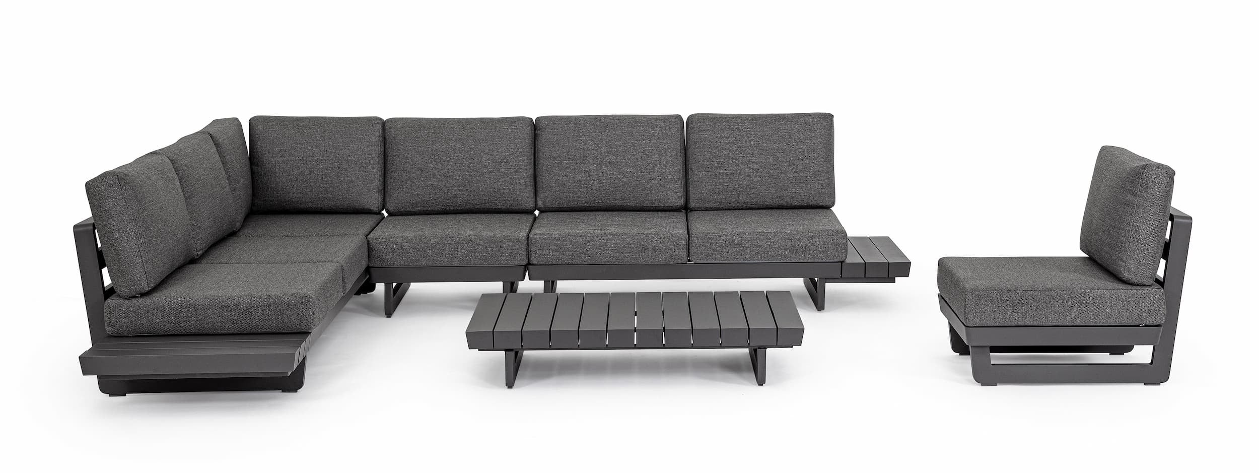 Bizzotto Divano Angolare Modulare da giardino Infinity Antracite