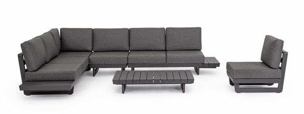 Bizzotto Divano Angolare Modulare da giardino Infinity Antracite