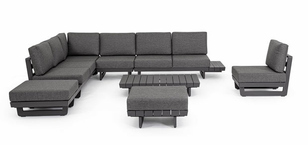 Bizzotto Divano Angolare Modulare da giardino Infinity Antracite