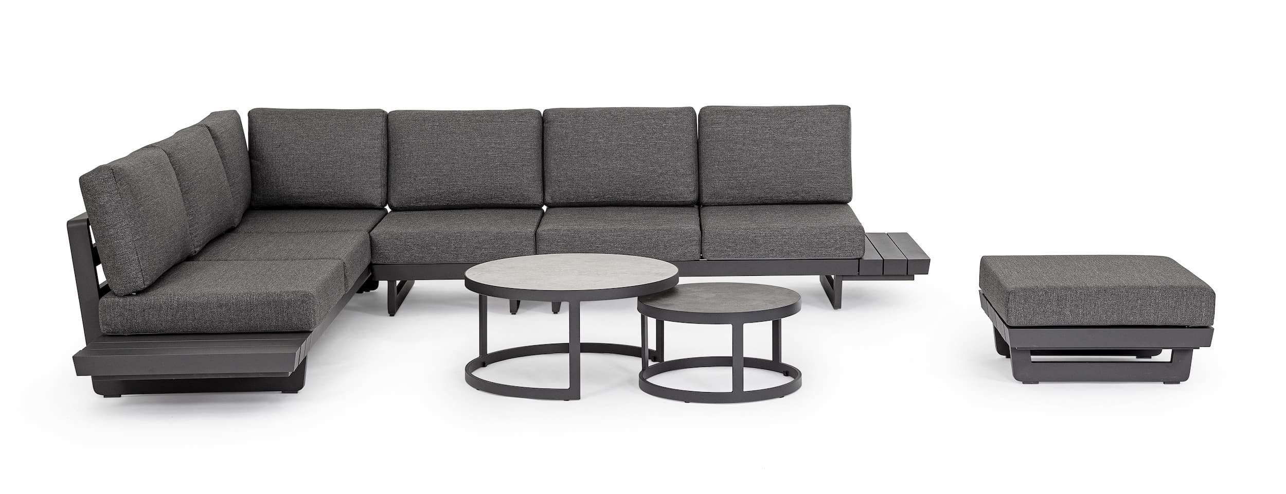 Bizzotto Divano Angolare Modulare da giardino Infinity Antracite