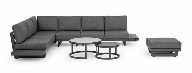 Bizzotto Divano Angolare Modulare da giardino Infinity Antracite