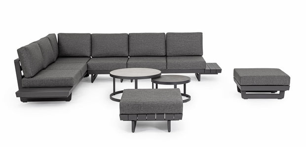Bizzotto Divano Angolare Modulare da giardino Infinity Antracite