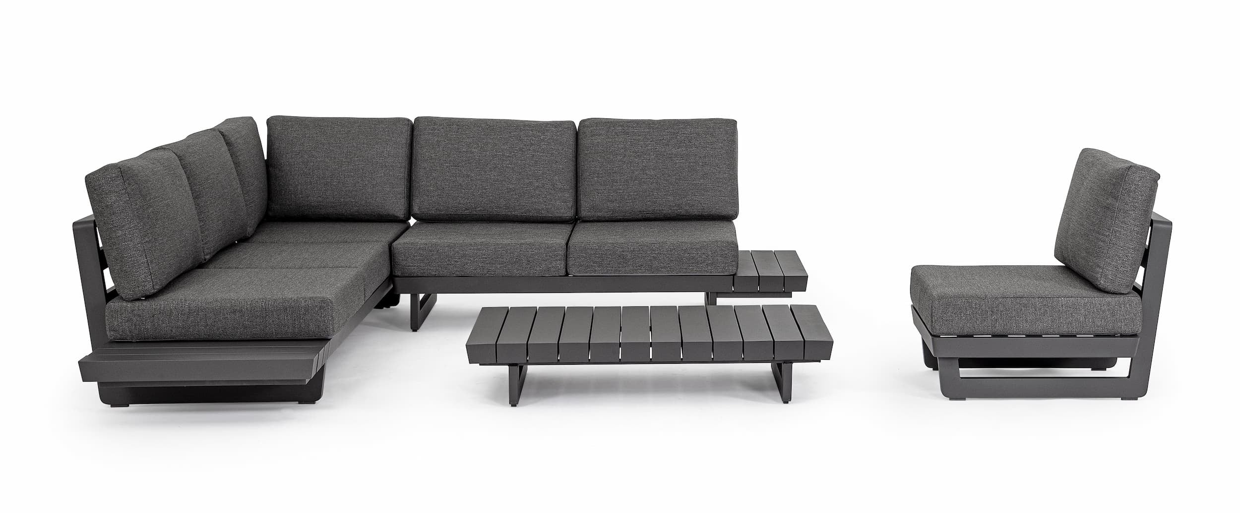 Bizzotto Divano Angolare Modulare da giardino Infinity Antracite