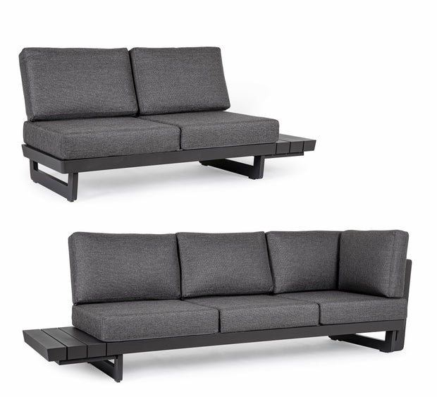 Bizzotto Divano Angolare Modulare da giardino Infinity Antracite