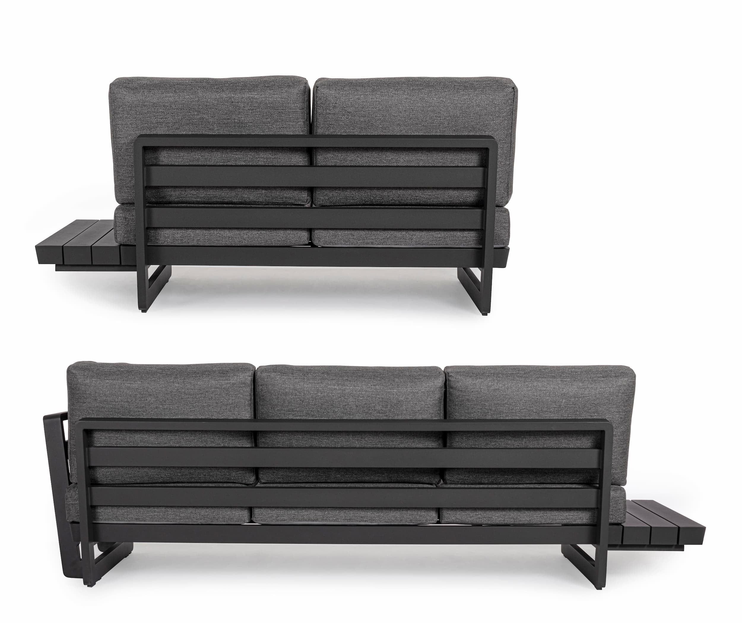 Bizzotto Divano Angolare Modulare da giardino Infinity Antracite
